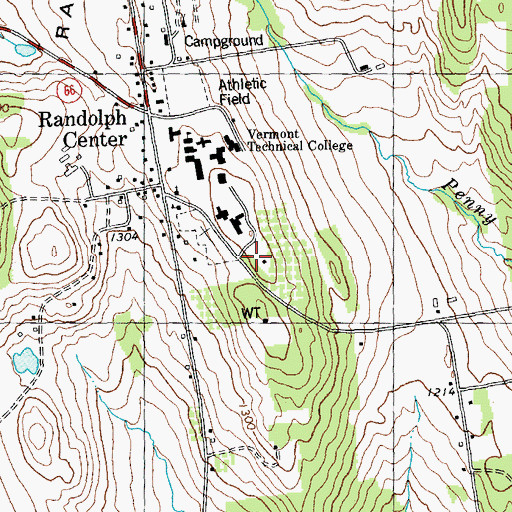 Topographic Map of WVTC-FM (Randolph Center), VT
