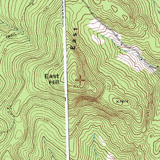Topographic Map of WGLY-FM (Waterbury), VT