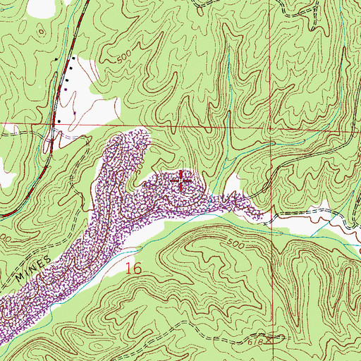 Topographic Map of Morris North Mine, AL