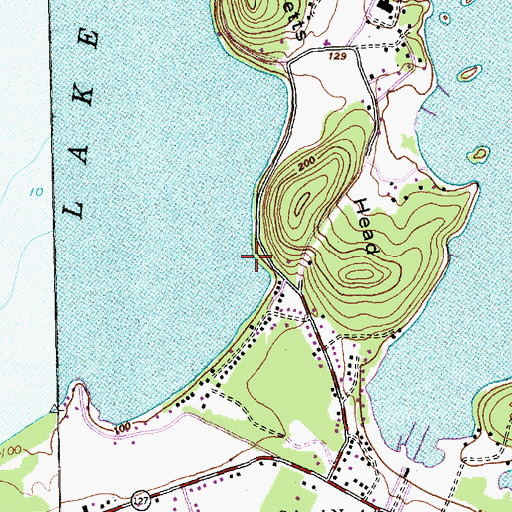 Topographic Map of Malletts Head Seaplane Base, VT
