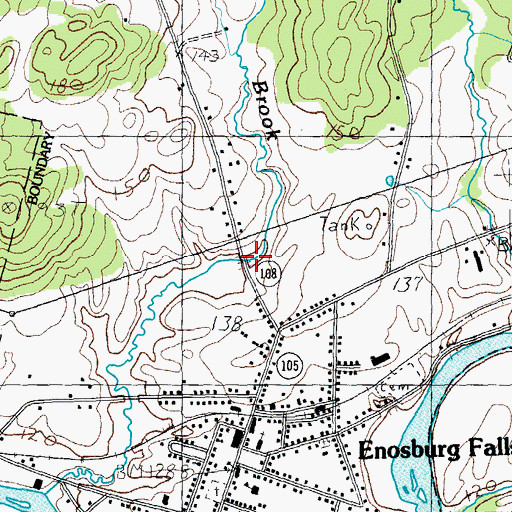 Topographic Map of Enosburg Falls Armory Heliport, VT