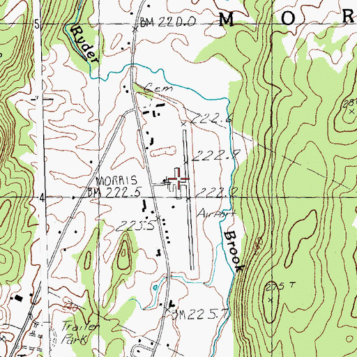 Topographic Map of Morrisville-Stowe State Airport, VT
