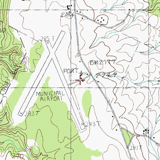 Topographic Map of Northeast Kingdom International Airport, VT
