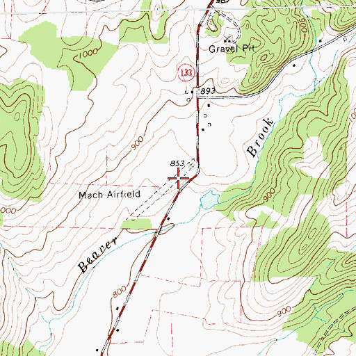 Topographic Map of Mach Personal Strip, VT