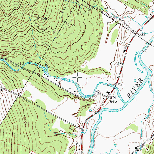 Topographic Map of Angus Airways Airport (historical), VT