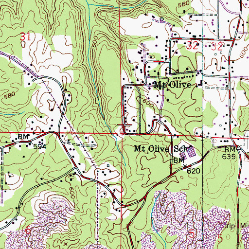 Topographic Map of Littleton Mine, AL