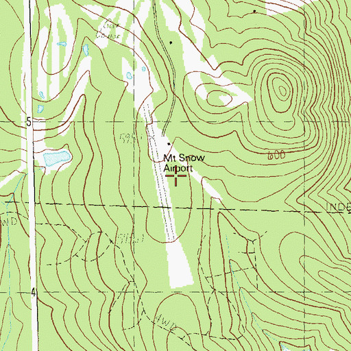 Topographic Map of Deerfield Valley Regional Airport, VT