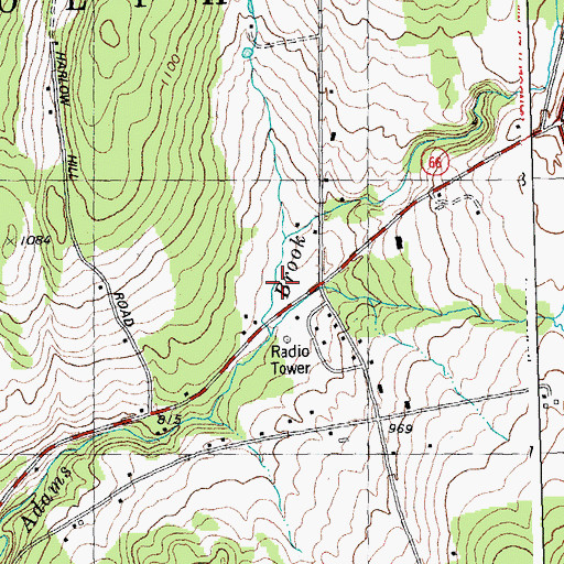 Topographic Map of WWWT-AM (Randolph), VT