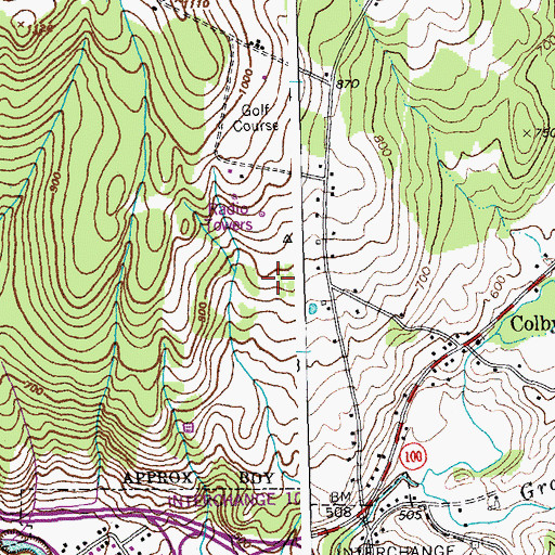Topographic Map of WDEV-AM (Waterbury), VT