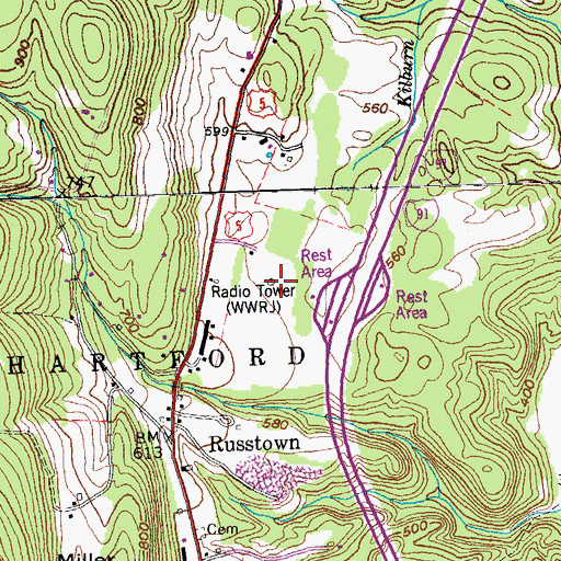 Topographic Map of WNHV-AM (White River Junction), VT