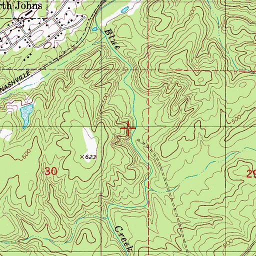 Topographic Map of Blue Creek Mine, AL