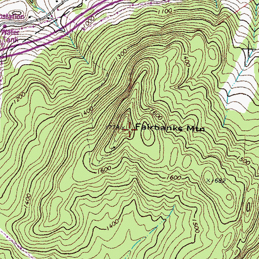 Topographic Map of WNKV-FM (Saint Johnsbury), VT