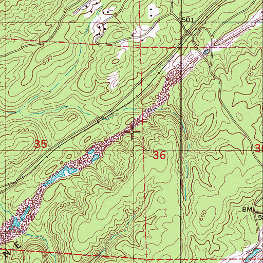 Topographic Map of Oswayo Number 3 Mine, AL