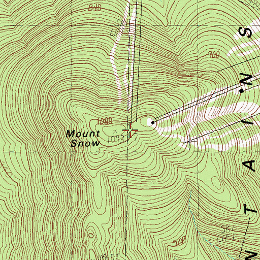 Topographic Map of WVAY-FM (Wilmington), VT