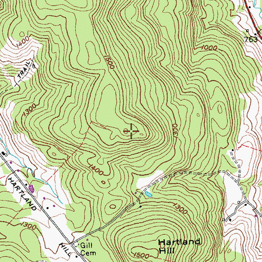 Topographic Map of WMXR-FM (Woodstock), VT