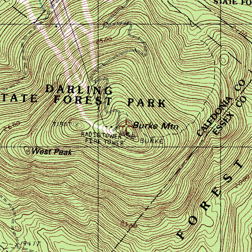 Topographic Map of WVTB-TV (Saint Johnsbury), VT
