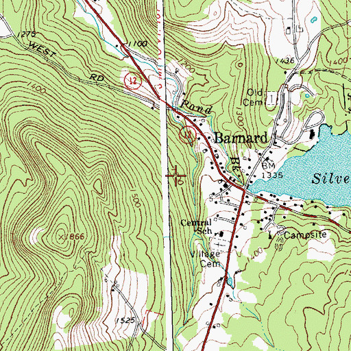 Topographic Map of Town of Barnard, VT