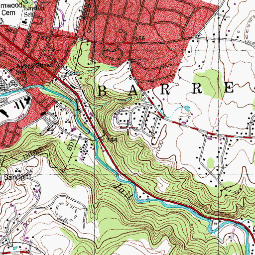 Topographic Map of Town of Barre, VT