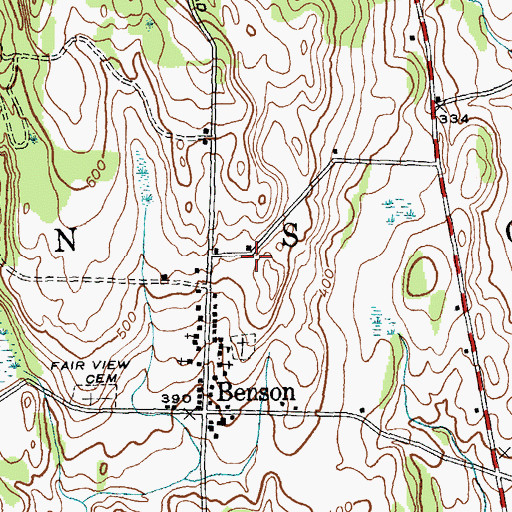 Topographic Map of Town of Benson, VT