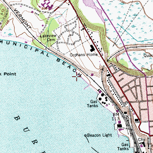 Topographic Map of City of Burlington, VT