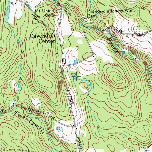 Topographic Map of Town of Cavendish, VT