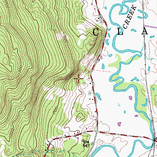 Topographic Map of Town of Clarendon, VT