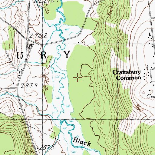 Topographic Map of Town of Craftsbury, VT