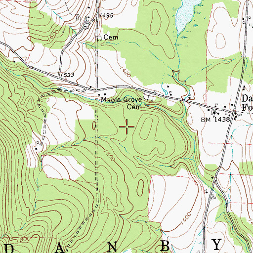 Topographic Map of Town of Danby, VT