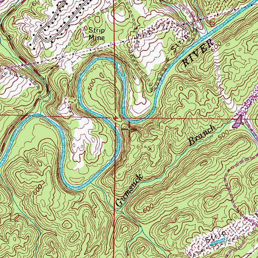 Topographic Map of Overton Number 1 Slope Mine, AL