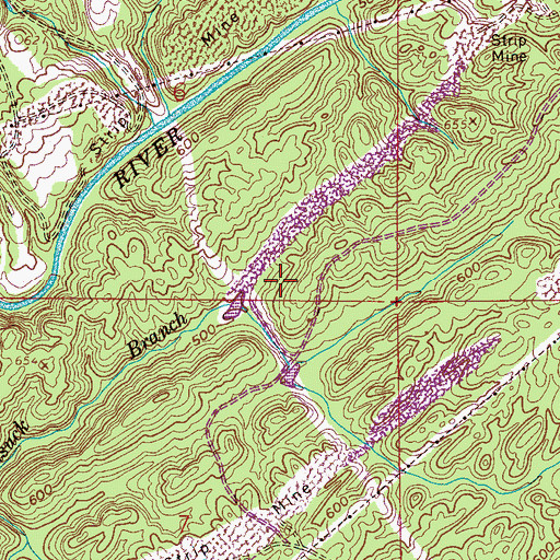 Topographic Map of Overton Mine, AL