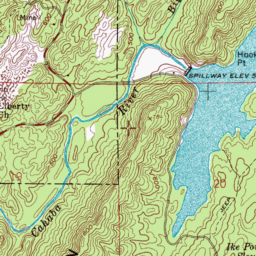 Topographic Map of Thompson Mine, AL