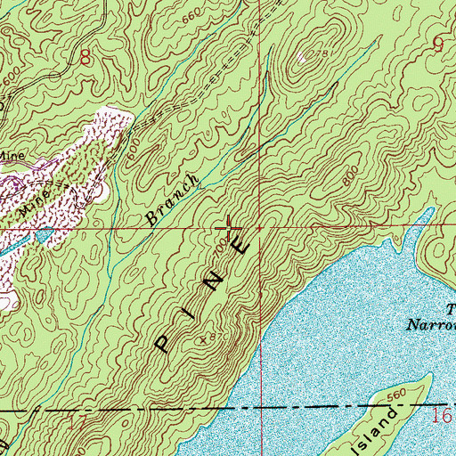 Topographic Map of Clark Mine, AL