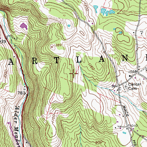 Topographic Map of Town of Hartland, VT