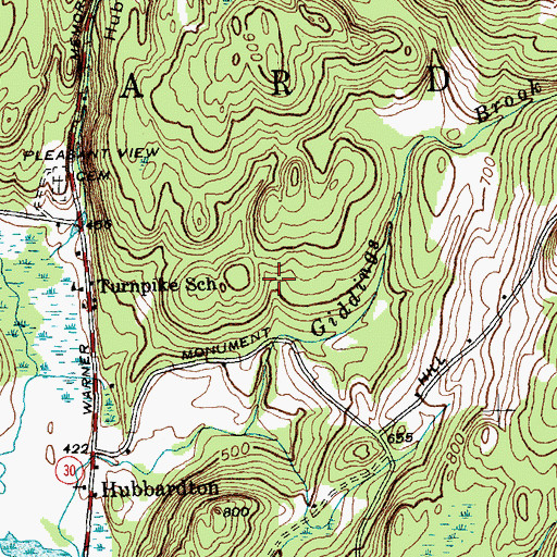 Topographic Map of Town of Hubbardton, VT