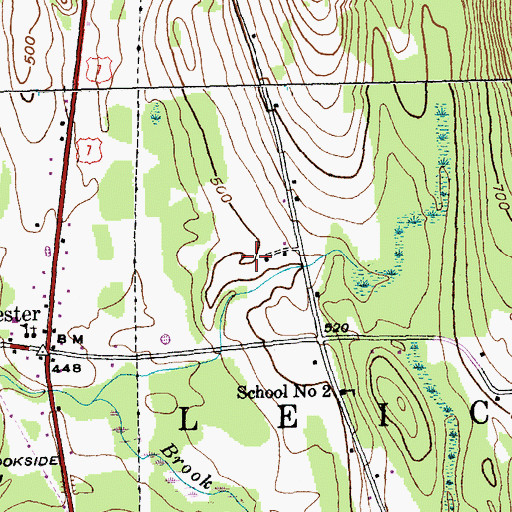 Topographic Map of Town of Leicester, VT