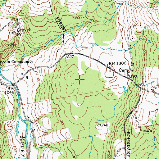 Topographic Map of Town of Lincoln, VT