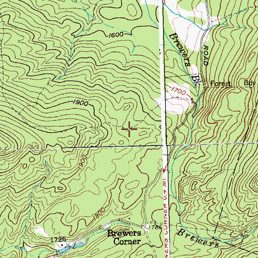 Topographic Map of Town of Mendon, VT