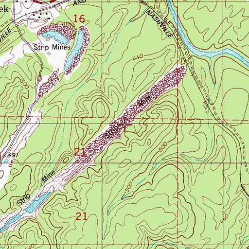 Topographic Map of Adger Mine, AL