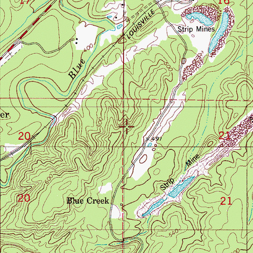 Topographic Map of Jagger Mine, AL