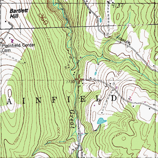 Topographic Map of Town of Plainfield, VT