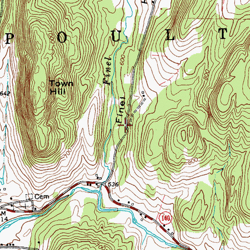 Topographic Map of Town of Poultney, VT