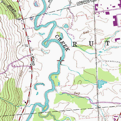 Topographic Map of Town of Rutland, VT