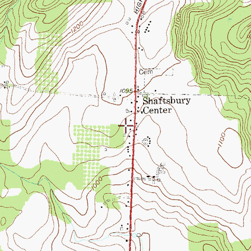 Topographic Map of Town of Shaftsbury, VT