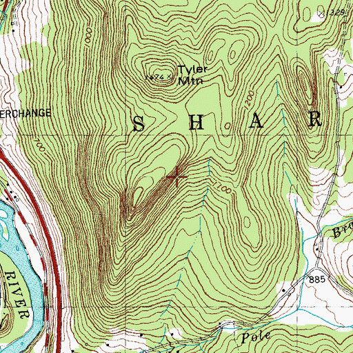 Topographic Map of Town of Sharon, VT