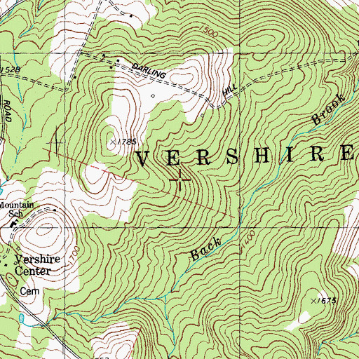 Topographic Map of Town of Vershire, VT