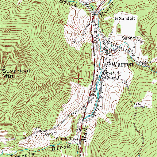 Topographic Map of Town of Warren, VT