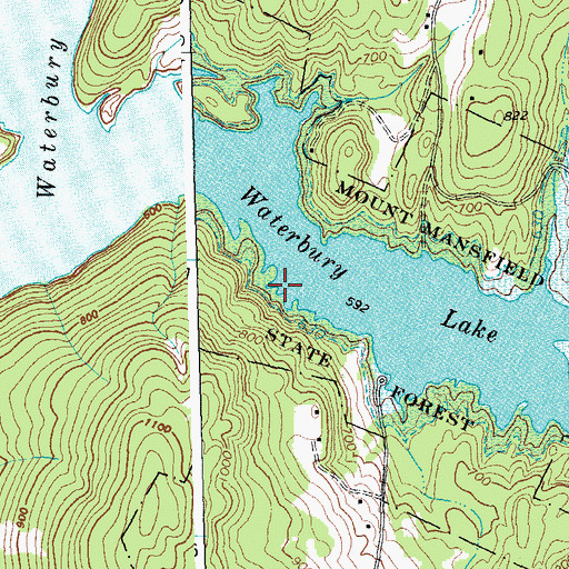 Topographic Map of Town of Waterbury, VT