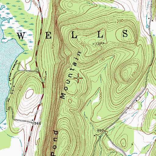 Topographic Map of Town of Wells, VT