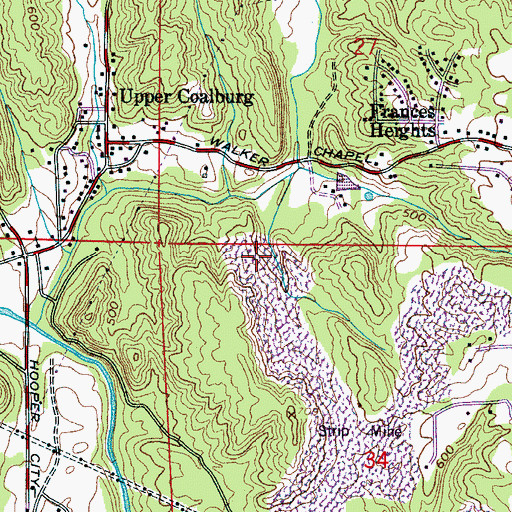 Topographic Map of Arcadia Mine, AL