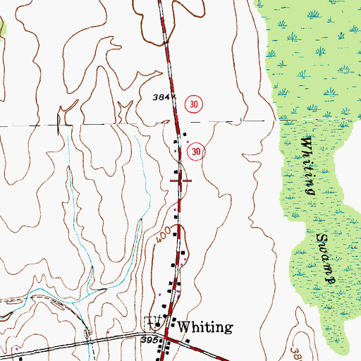 Topographic Map of Town of Whiting, VT